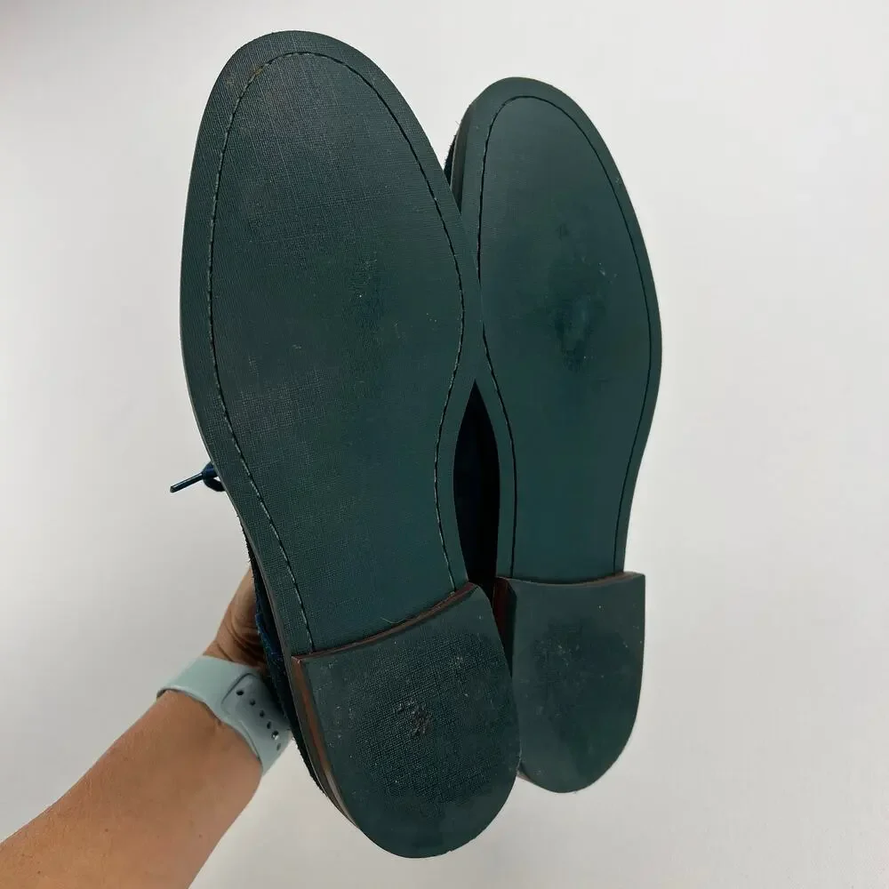 Cole Haan Air Charles Bottle Green Suede Chukka Boots Turquoise Laces Size 10M